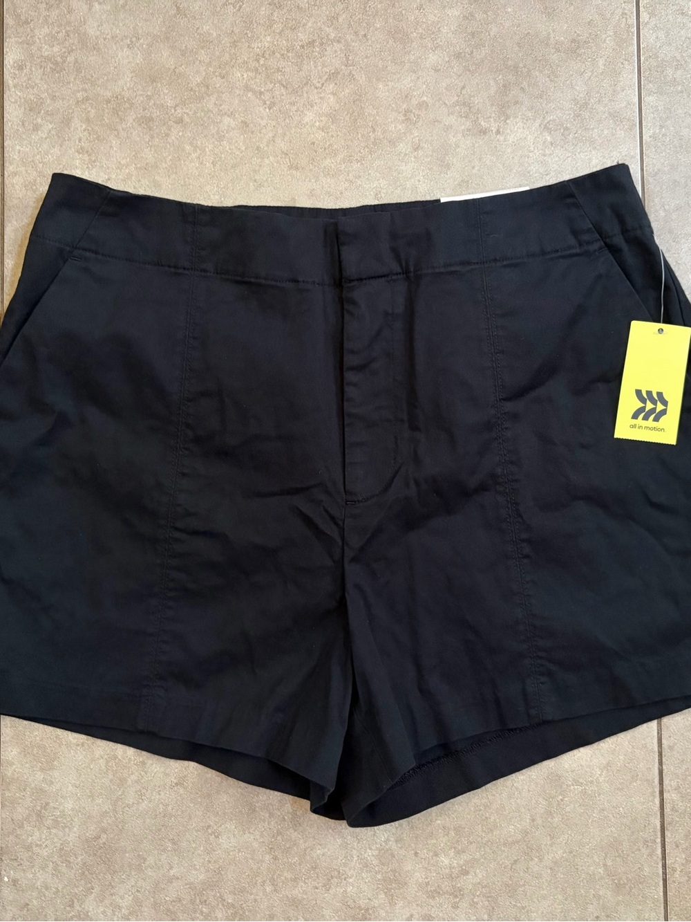 All in Motion Women's Size 10 Black Stretch Chino Midi Shorts 4" Inseam NWT